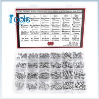 421เก็บเครื่องมือ M2.5 480ชิ้น M4 M3 M5 M2ชุดวงแหวนน็อตตัวผู้และตัวเมีย M6เครื่องซักผ้าแหวนรองสปริงและแบน304ชุดรวมสลักเกลียวตัวเมตริกสแตนเลสกับสกรูเครื่องเคสใส่ของมืออาชีพ