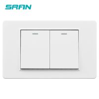 SRAN AU/US standard 2gang 1/2way Push Button Switch 250V 16A light switch for home PC Flame retardant material panel 118mm*72mm