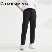 *GIORDANO ผู้หญิง เทนเซล เอวยางยืดทอ สายรัดเอวยางยืดสบาย ๆ ครอปกางเกง Free Shipping 05413063