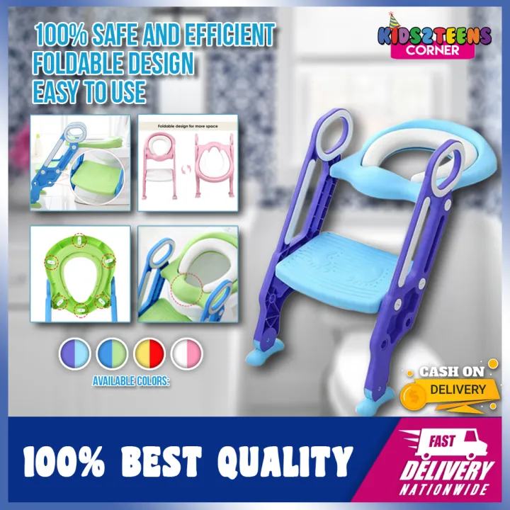 Baby Toilet Seat Adjustable Ladder PVC Cushion Children's Potty Chair