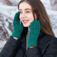 【hot】☃♈  Warm Fleeced Knitted Men Gloves Soft Riding Thickened