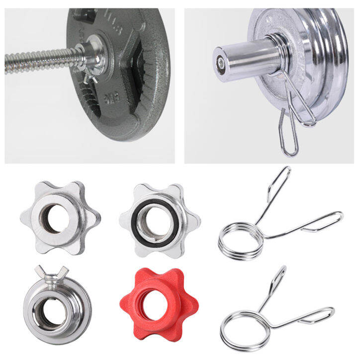 qengjerng Chrome Plated Weight Steel Spring Gym Dumbbell Spinlock ...