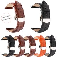 ◙ 12/13/14/15/16/17/18/19/20/21/22/24mm Crocodile Genuine Leather Watch Strap Band Women Men Cowhide Watchband Wristband With Pins