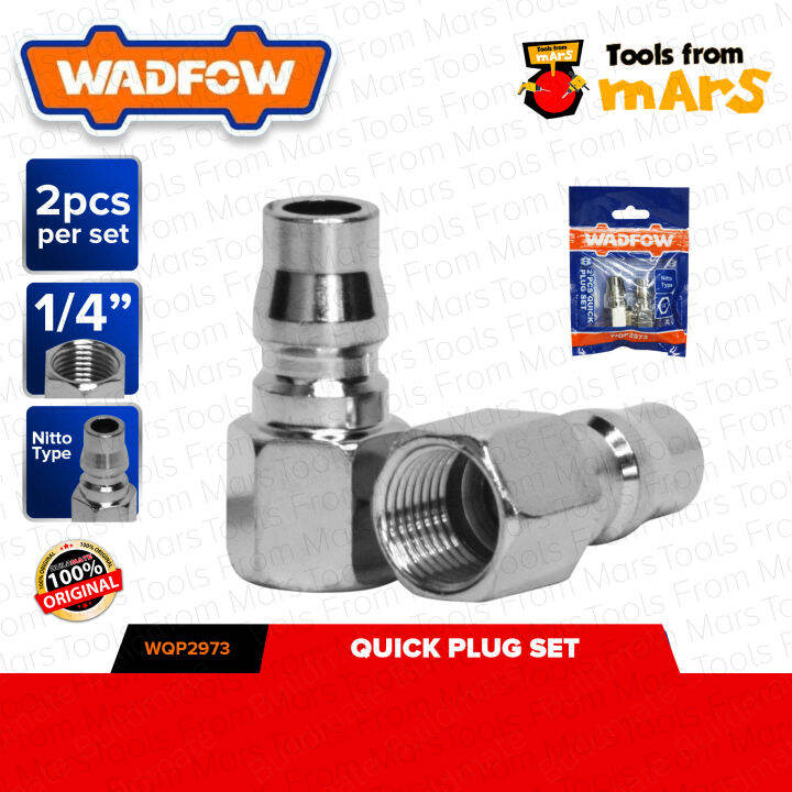 WADFOW 2PCS/SET 1/4" Inch Quick Plug Quick Connector Pipe Air