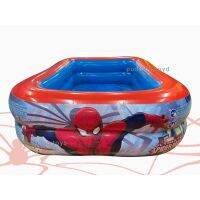 พร้อมส่ง สระว่ายน้ำ Spiderman ทรงเหลี่ยม ลิขสิทธิ์แท้ สระว่ายน้ำสีฟ้า