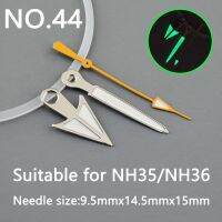 เข็มชี้ Nh35ต่างหูเงินสีเขียวเรืองแสงอุปกรณ์เสริมสำหรับนาฬิกาเหมาะสำหรับมือข้างที่สอง Nh35 NO.44การเคลื่อนไหว Nh36