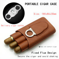 Cuban Cigare Leather Case 3 Pack Ciger Humidor Portable Travel Ciga Storage Box