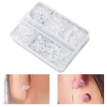 600pcs Earring Stopper 6 Different Shapes Soft Earring Backs Replacements