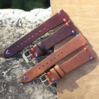 （Bar watchband）GenuineWatch Bands สีน้ำตาลกาแฟ Quick Release Calfskin HandmadeWatch Strap 20Mm 22Mm