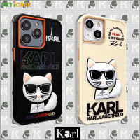 3D แฟชั่นลูกแมวน่ารัก Karl Cat เคสโทรศัพท์สำหรับ Apple IPhone 13 12 11 Pro X XS Max XR 7 8 Plus Soft ซิลิโคน TPU Anti-Drop ป้องกันปกหลังโทรศัพท์มือถือกรณีสีดำสีขาว