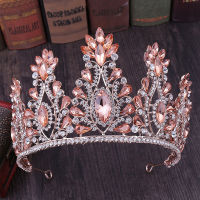 หรูหราแต่งงานลูกปัดคริสตัลหยดน้ำตา Rhinestone มงกุฎทองเจ้าสาว Tiara Headpiece เครื่องประดับผมอุปกรณ์เสริม