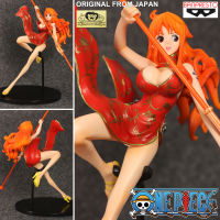 Figure ฟิกเกอร์ งานแท้ 100% แมวทอง Banpresto One Piece วันพีซ เต็มพิกัดสลัดจอมลุย วันพีช World Colosseum Nami นามิ ชุดจีน Ver Original from Japan อนิเมะ มังงะ manga Model โมเดล