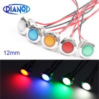 12mm Waterproof Metal Spherical Round Indicat Signal lamp LIGHT 3V 6V 12V 24V 220V with wire red yellow blue green 12ZSD.QX.X