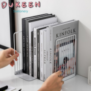 Dukeen 1 Cặp Bookends Giá Sách Giá Đỡ Để Bàn Bằng Sắt Đơn Giản Chống Trượt