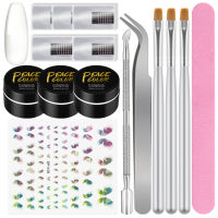 PEACECOLOR 6Pcs 15Ml Quick Building Nail Extension สีเจลโพลีเล็บสีเจลเล็บโคมไฟเคล็ดลับเล็บปลอมสำหรับเล็บ Art Builder ชุดแต่งเล็บ