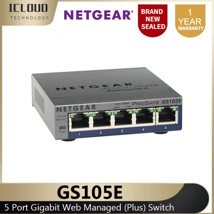 Netgear Prosafe Plus Gs E Port Gigabit Desktop Switch Gs E