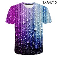 2023 NEW2022ใหม่ Waterdrop 3D T เสื้อผู้ชายผู้หญิงเด็ก Casual Streetwear เด็กผู้หญิงเด็กพิมพ์เสื้อยืดฤดูร้อน Cool Tops Tee