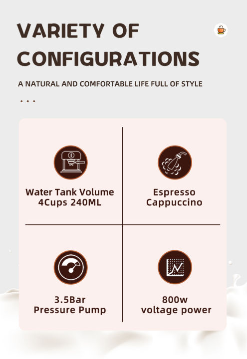 เครื่องชงกาแฟสด-เครื่องชงกาแฟสดพร้อมทำฟองนมในเครื่องเดียว-coffee-maker-เครื่องชงกาแฟอัตโนมัติ-ด้วยเเรงอัดที่เข้มข้นสไตล์อเมริกันcoffee-machine