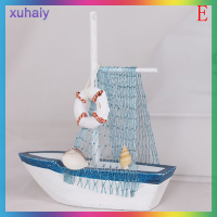 xuhaiy 1PC เรือเรือใบขนาดเล็กน่ารักรุ่น nautical Home Decor ผ้าเรือใบรุ่นธง