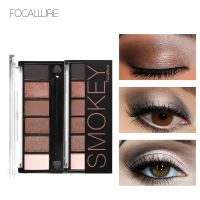 ◇✽❒ FOCALLURE 6 Colors Smokey Matte Eyeshadow Palette Long Lasting with Makeup Eye Shadow Brush