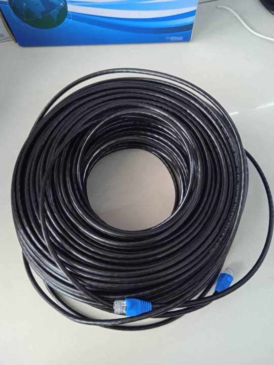 cable-lan-cat5e-สายภายนอก-ยาว-100-เมตร-เข้าหัวแล้ว-สายสัญญานอินเตอร์เน็ตภายนอก-สายหนาเส้นใหญ่-สัญญานดีได้มาตราฐาน