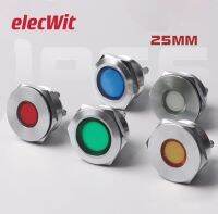 25mm Metal Indicator Light Stainless Steel 6V12V24V220V High Brightness Power Signal Lamp Screw Pin Plane Large Surface