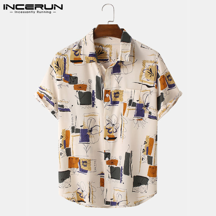 incerun-เสื้อฮาวายแขนสั้นสำหรับผู้ชาย-เสื้อลำลองพิมพ์ลายดอกไม้ชุดแฟนซี-hippy-สไตล์ตะวันตก-2