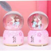 Glow Light Crystall Snow Globe Ball Music Box Couples Wife Girl Birthday Wedding Valentine 39;s Day Gift Lovers Ornament