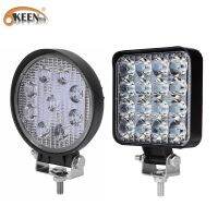 OKEEN 9LED 27W 16LED 48W Work Light 12V 24V Car LED Spotlight Square Round Auto Truck Off Road Mini Ledbar Offroad Accessories