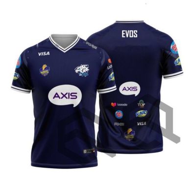 Evos custom logo game shirt team clothing 3D printing casual mens/womens short sleeved and long sleeved adults and childrens clothing