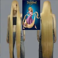 Movie Rapunzel 150Cm Golden Straight Long Cosplay Wigs +Wig Cap