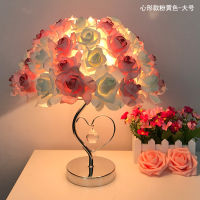 European-Style Crystal Lamp Bedroom Bedside Lamp Creative Wedding Wedding Room Warm Rose Gift for Wedding Table Lamp