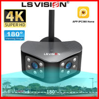 LS VISION?Gratis ongkir?4K 8MP คู่เลนส์180อัลตร้าองศา IP Wi-Fi กล้องวงจรปิดกลางแจ้งไร้สายกันน้ำตรวจจับมนุษย์สีกล้องภาพกลางคืน PTZ กล้องวงจรปิด