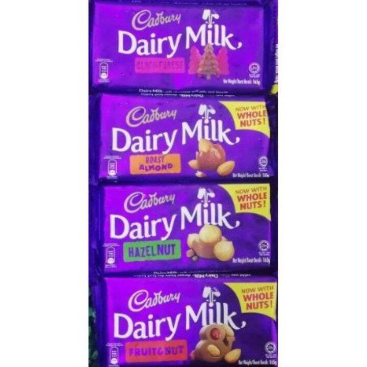 Cadbury Dairy Milk Chocolate Bar Black Forest Fruit And Nut Hazelnut Roast Almond 165g Lazada Ph