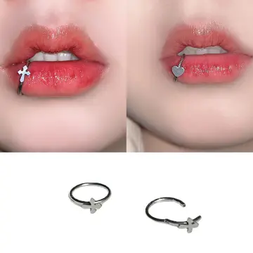 Vertical hot sale labret hoop