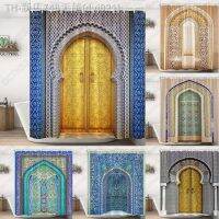 【CW】♗  Antique Arched Doors Shower Curtains Old Door Fabric With Hooks