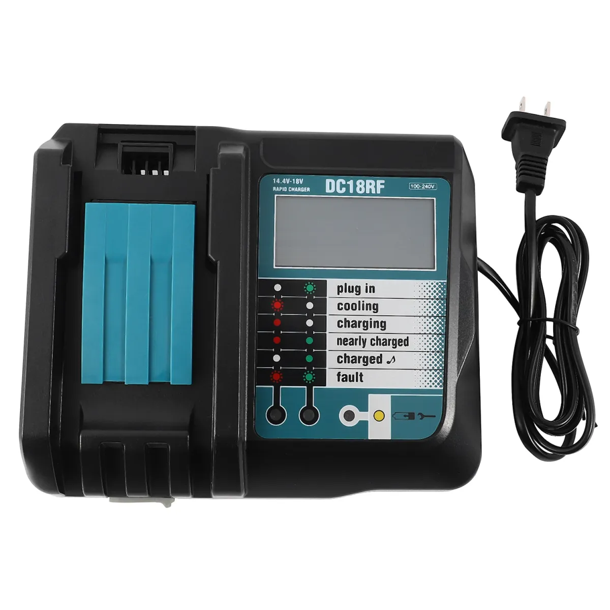  18V Li-Ion Battery Charger Voltage Current Lcd Digital Display For  Makita Dc18Rf Bl1830 Bl1815 Bl1430 Dc14Sa Dc18Sc Dc18Rc Dc18Ra 