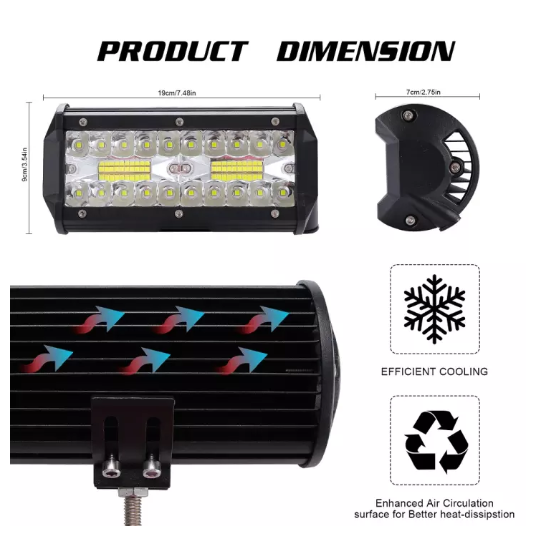 เเพค-2-ชิ้น-สว่างตาเเตก-7-นิ้ว-120-w-ไฟ-18000lm-led-รองรับกำลังไฟ-12v-บาร์สปอร์ตไลท์แอลอีดีกันน้ำหมอกขับรถโคมไฟสไตล์วินเทจ-spotlight-suv-รถบรรทุก-dc-12v