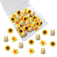 30pcs Push Pins Board Pins Cartoon Thumbtack Wall Studs Photo Wall Office Photo Maps School Classroom Supplies Honeybee SunFlower Push Pins 30pcs Thumbtack Board Pins