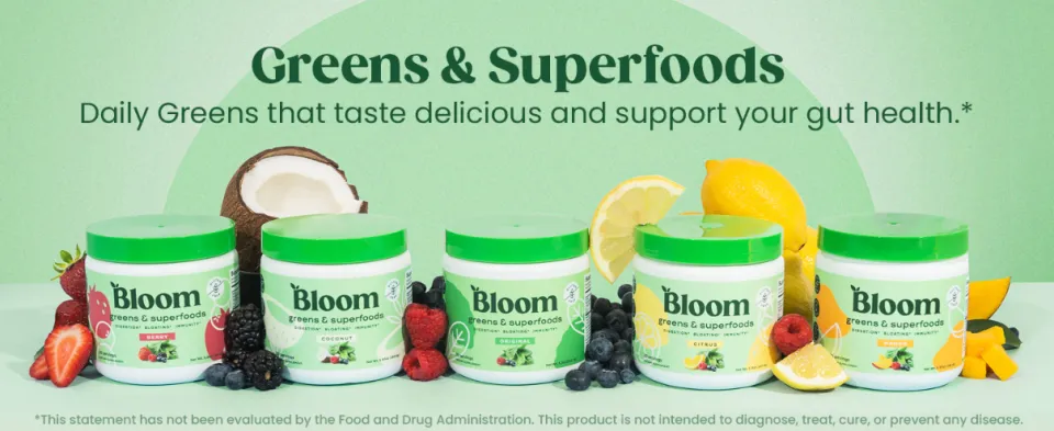 Bloom Nutrition Super Greens Powder Smoothie & Juice Mix - Probiotics for  Digestive Health & Bloating Relief for Women, Digestive Enzymes with  Superfoods Spirulina & Chlorella for Gut Health (Mango)