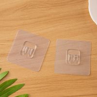 New Plastic Wall Hanging Seamless Hook Stickers Strong Nail-free Transparent Brushed Hook Accessories 2pcs/pack