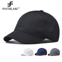 ✹ Mesh Short Brim Baseball Hat Summer Hollow Breathable Peaked Cap Solid Color Outdoor Sun Visors Quick Dry Bonnet Trucker Hats