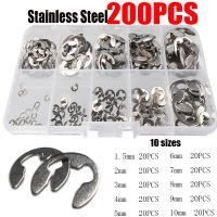 120/200/550 pcs 1.5/2/3/4/5/6/7/8/9/10 มม. E-คลิปแหวน Snap Retaining Circlip Kit สแตนเลสเหล็กคาร์บอน E ประเภท Clips-GONGXI