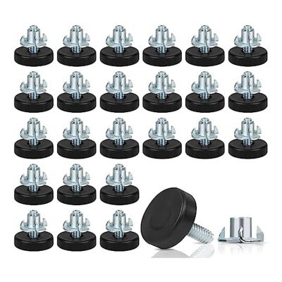 Accessories 1/4Inch Thread Furniture Feet Levelers,24PCS Adjustable Feet Levelers on Furniture Glide Leveling,for Table(1/4Inch-18)