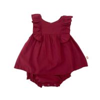 Summer Newborn Baby Girl Clothes Solid Color Sleeveless Romper Dress Baju Bayi