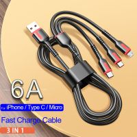 66W 6A USB Type C Fast Charge Cable For Xiaomi Redmi POCO Huawei Phone Accessories Micro For OPPO VIVO Charger Cable For iPhone