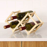 Collapsible Wooden Wine Racks Bottle Cabinet Stand Holders Wood Shelf Organizer Storage for Retro Display Cabinet