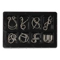 Metal Wire Puzzle Set 8pcs Brain Teaser IQ Test Disentanglemen Iron Link Unlock Interlock Game Chinese Ring Magic Trick Toy for Party Favor Kids Adults Challenge great gift