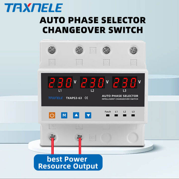 63A 3 Phase Selector Voltmeter Over Under Voltage Protection Relays ...