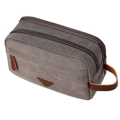 Men Travel Toiletry Organizer Bags for Shaving Shower Kits Canvas Cosmetic Makeup Toiletry Bag Double Compartments Women Beauty